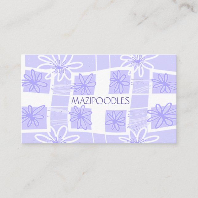 Tarjeta De Visita Comprobación floral creativa personal Lilac Lavend (Anverso)