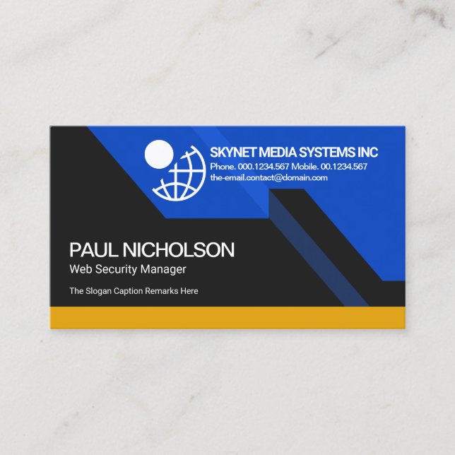 Tarjeta De Visita Computadora asombrosa dinámica y dinámica futurist (Anverso)