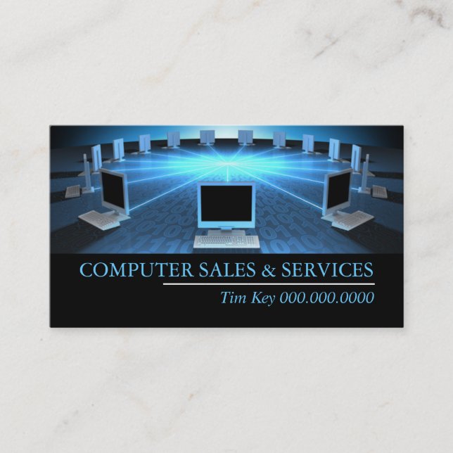Tarjeta De Visita Computadoras Reparación de Reparaciones Tecnológic (Anverso)