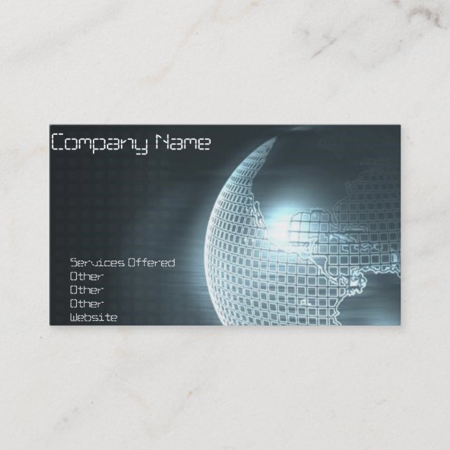 Tarjeta de visita Computer Earth (Anverso)