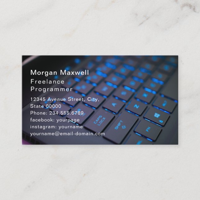 Tarjeta De Visita Computer Programmer Business Card Light Circuits (Anverso)