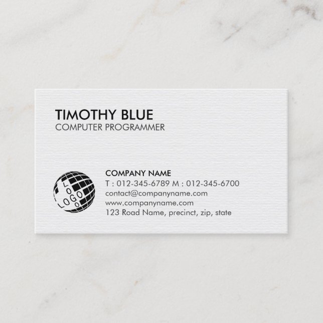 Tarjeta De Visita Computer Programmer Technology Business Card (Anverso)