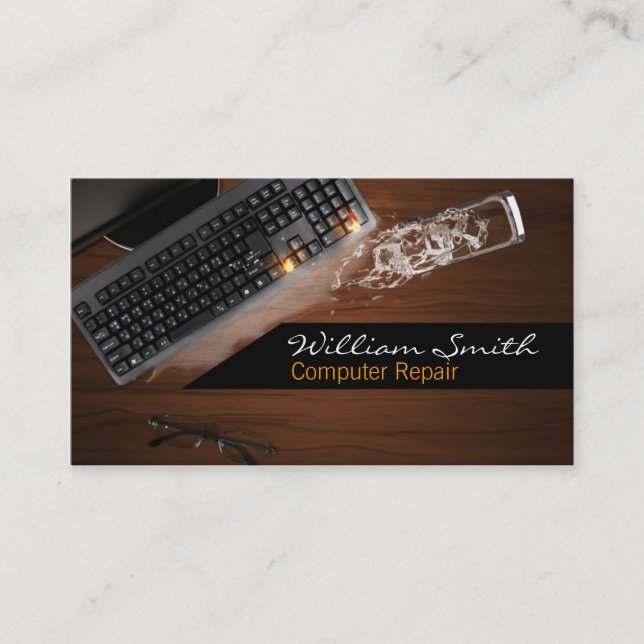 Tarjeta De Visita Computer Repair Business Card (Anverso)