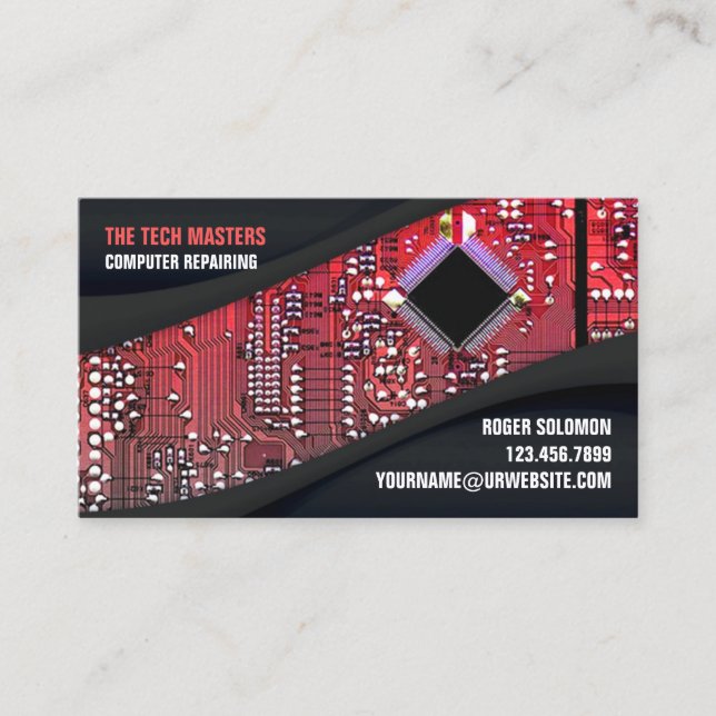 Tarjeta De Visita Computer Repair Business Card Template (Anverso)