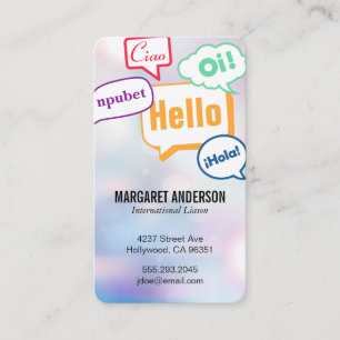 Tarjeta De Visita Comunicaciones multilingües   Internacional