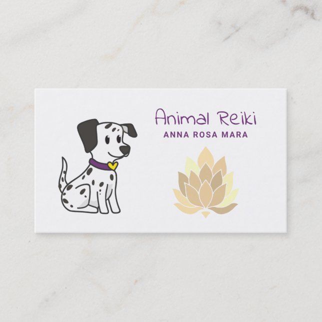 Tarjeta De Visita Comunicador animal curativo de la energía de Reiki (Anverso)