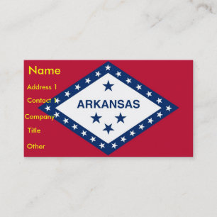 Tarjeta de visita con Bandera de Arkansas U.S.A.