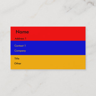 Tarjeta de visita con bandera de Armenia