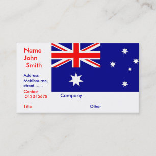 Tarjeta de visita con bandera de Australia