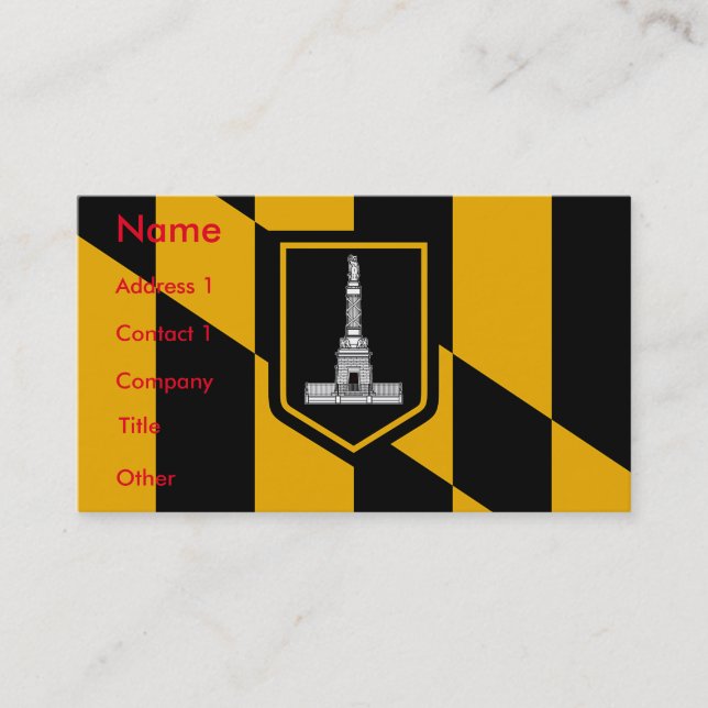 Tarjeta de visita con Bandera de Baltimore, EE.UU. (Anverso)