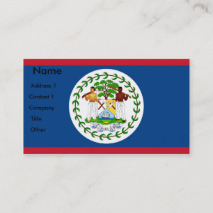 Tarjeta de visita con bandera de Belice