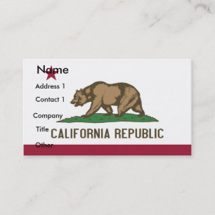 Tarjeta de visita con Bandera de California EE.UU.