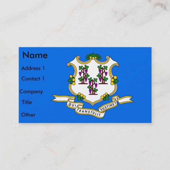 Tarjeta de visita con bandera de Connecticut EE.UU (Anverso)