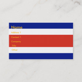 Tarjeta de visita con bandera de Costa Rica