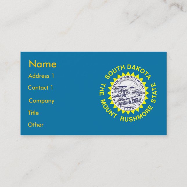 Tarjeta de visita con bandera de Dakota del Sur EE (Anverso)