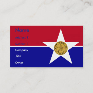 Tarjeta de visita con Bandera de Dallas, EE.UU.