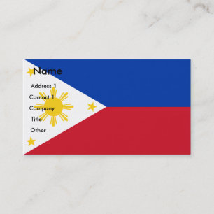 Tarjeta de visita con bandera de Filipinas