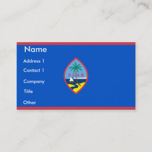 Tarjeta de visita con bandera de Guam, EE.UU.