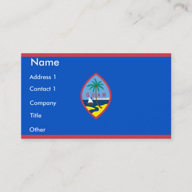 Tarjeta de visita con bandera de Guam, EE.UU. (Anverso)