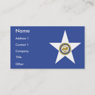 Tarjeta de visita con bandera de Houston, EE.UU.