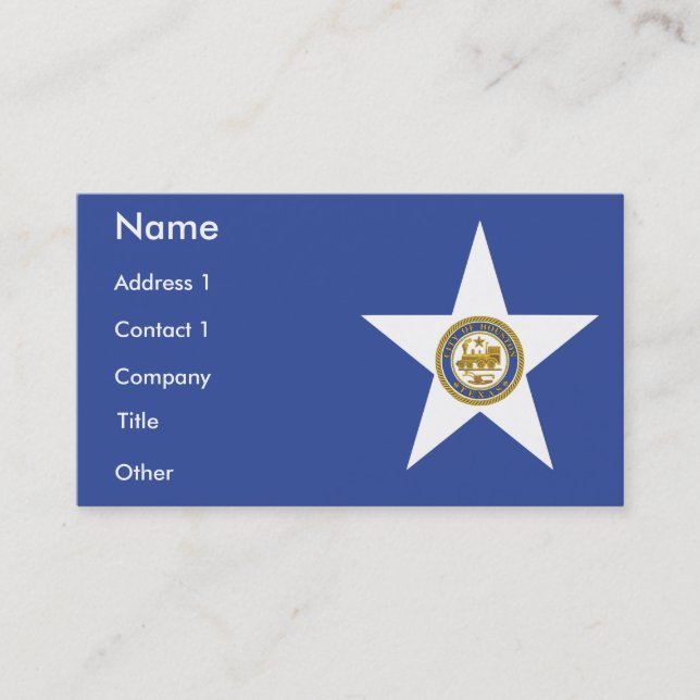 Tarjeta de visita con bandera de Houston, EE.UU. (Anverso)