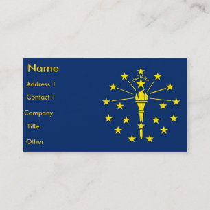 Tarjeta de visita con bandera de Indiana EE.UU.