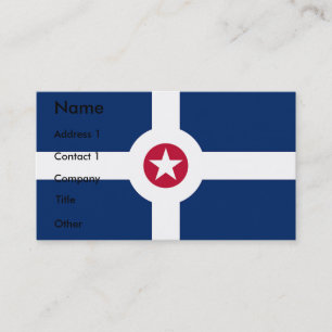 Tarjeta de visita con bandera de Indianápolis, EE.