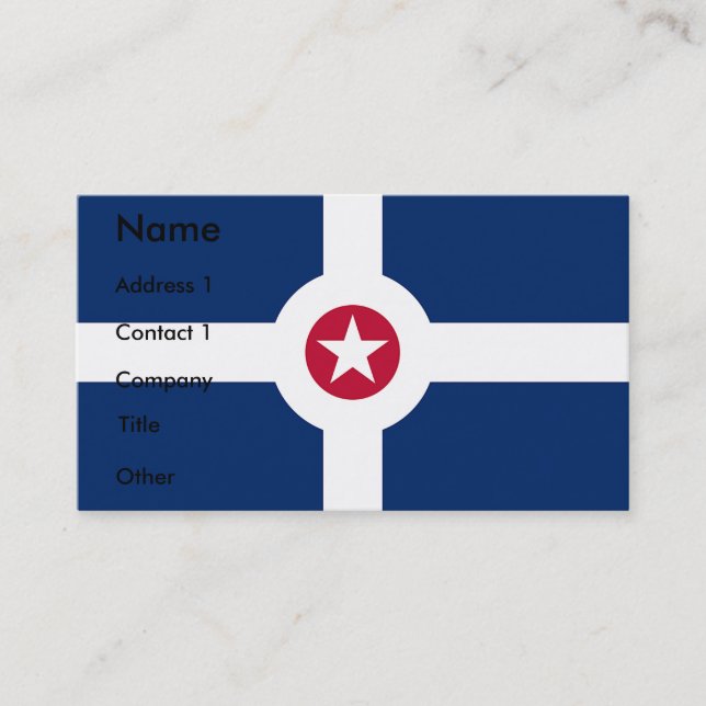 Tarjeta de visita con bandera de Indianápolis, EE. (Anverso)