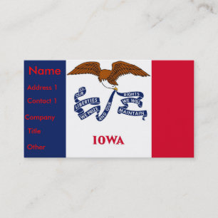 Tarjeta de visita con bandera de Iowa U.S.A.