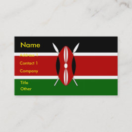 Tarjeta de visita con bandera de Kenia