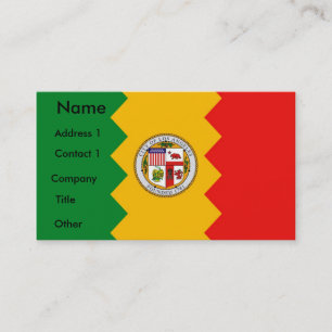 Tarjeta de visita con bandera de Los Ángeles, Cali