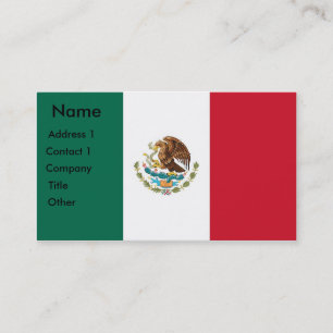Tarjeta de visita con bandera de México