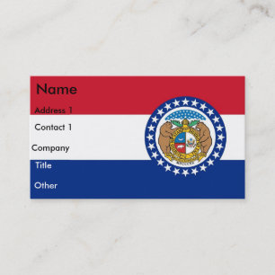 Tarjeta de visita con bandera de Misuri