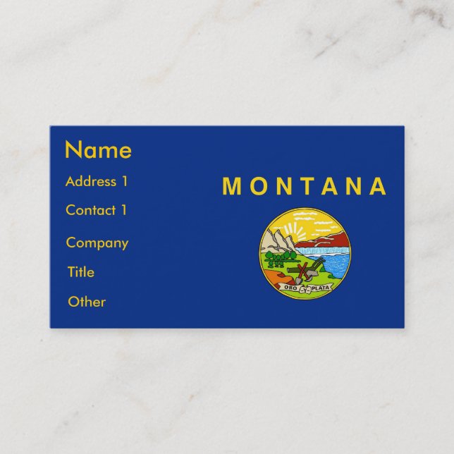 Tarjeta de visita con bandera de Montana (Anverso)