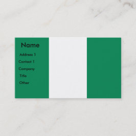 Tarjeta de visita con bandera de Nigeria