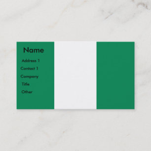 Tarjeta de visita con bandera de Nigeria