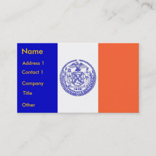 Tarjeta de visita con bandera de Nueva York EE.UU.