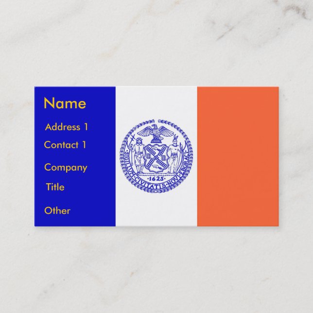 Tarjeta de visita con bandera de Nueva York EE.UU. (Anverso)
