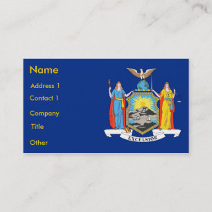 Tarjeta de visita con bandera de Nueva York EE.UU.