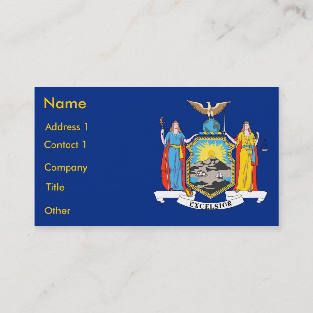 Tarjeta de visita con bandera de Nueva York EE.UU. (Anverso)