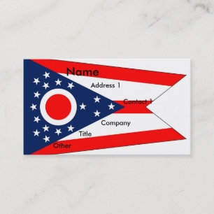 Tarjeta de visita con bandera de Ohio U.S.A.