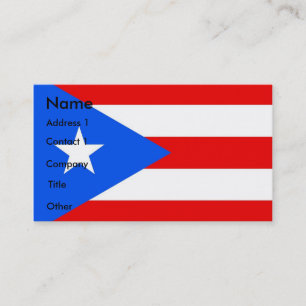 Tarjeta de visita con bandera de Puerto Rico