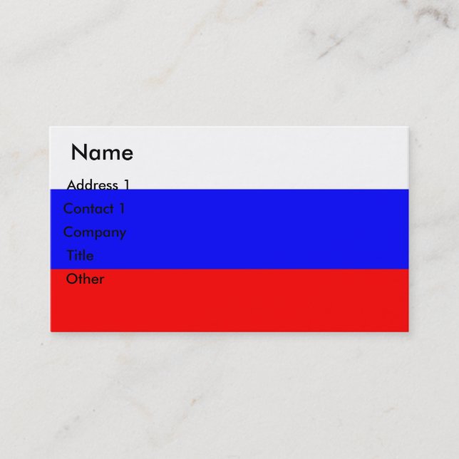 Tarjeta de visita con bandera de Rusia (Anverso)