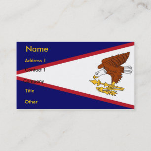 Tarjeta de visita con bandera de Samoa Americana E