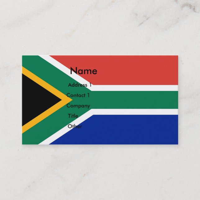 Tarjeta de visita con bandera de Sudáfrica (Anverso)