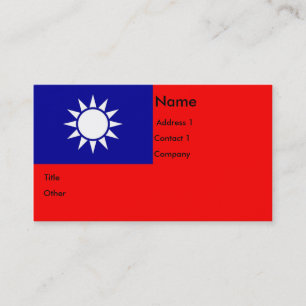 Tarjeta de visita con bandera de Taiwán