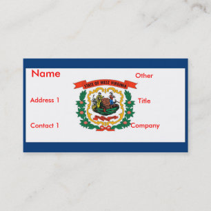 Tarjeta de visita con bandera de Virginia Occident