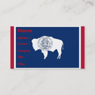 Tarjeta de visita con bandera de Wyoming, EE.UU.