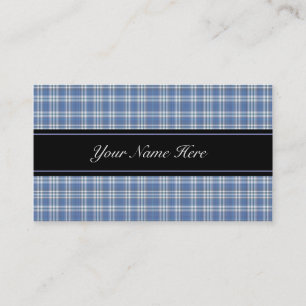 Tarjeta de visita con Blue and White Plaid