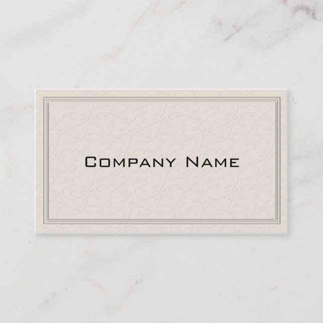 Tarjeta de visita con borde floral simple realzado (Anverso)